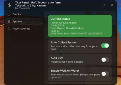 raft tycoon scripts - no key