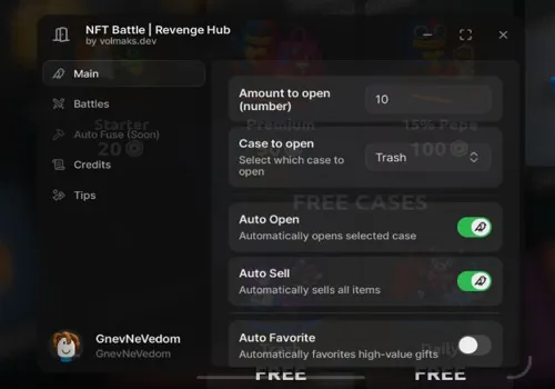 NFT battle scripts - no key