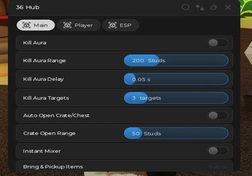 36Hub interface for Bake or Die