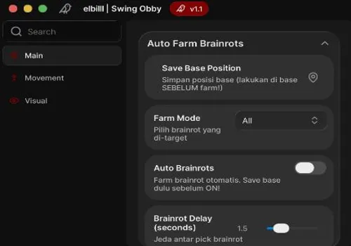 swing obby for brainrots scripts - no key
