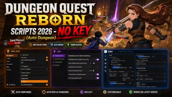 Dungeon Quest Reborn scripts 2026 – NO KEY (Auto Dungeon)
