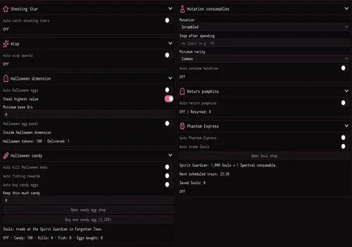 Vyral menu in Steal An Egg