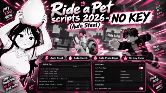 Ride a Pet scripts 2026 – NO KEY (Auto Steal)
