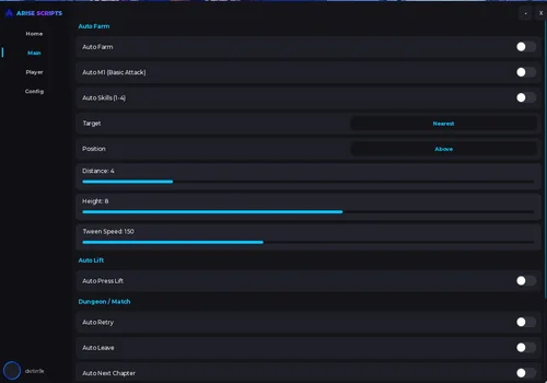 AriseScripts interface for Anime Zero