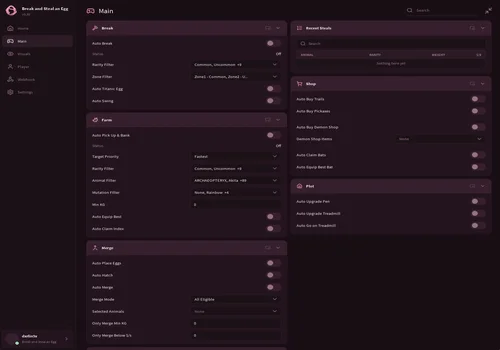 Ouroboros Hub interface in Break and Steal an Egg
