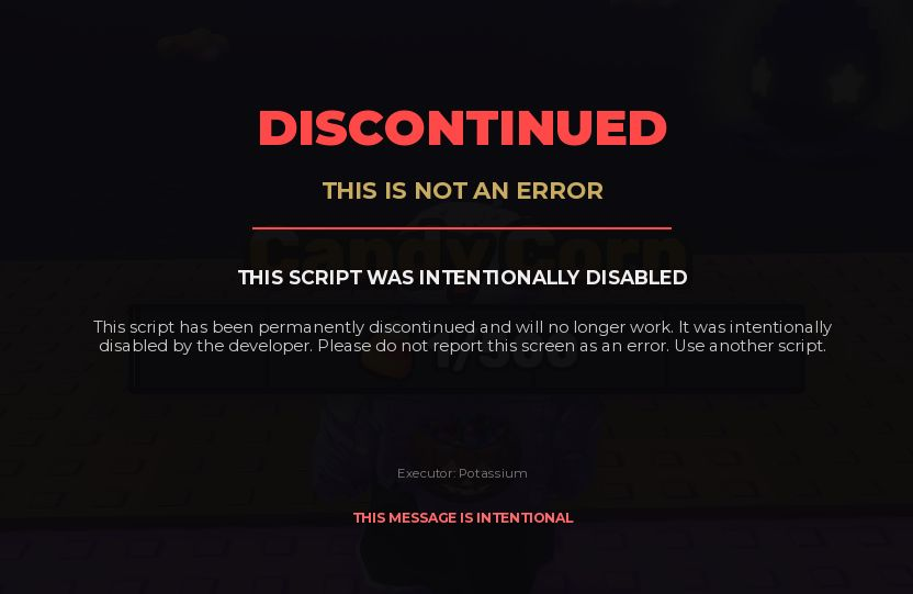 Ouroboros discontinued notice saying the script was intentionally disabled by the developer
