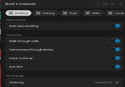 Gouang script interface for Build the Great Wall!