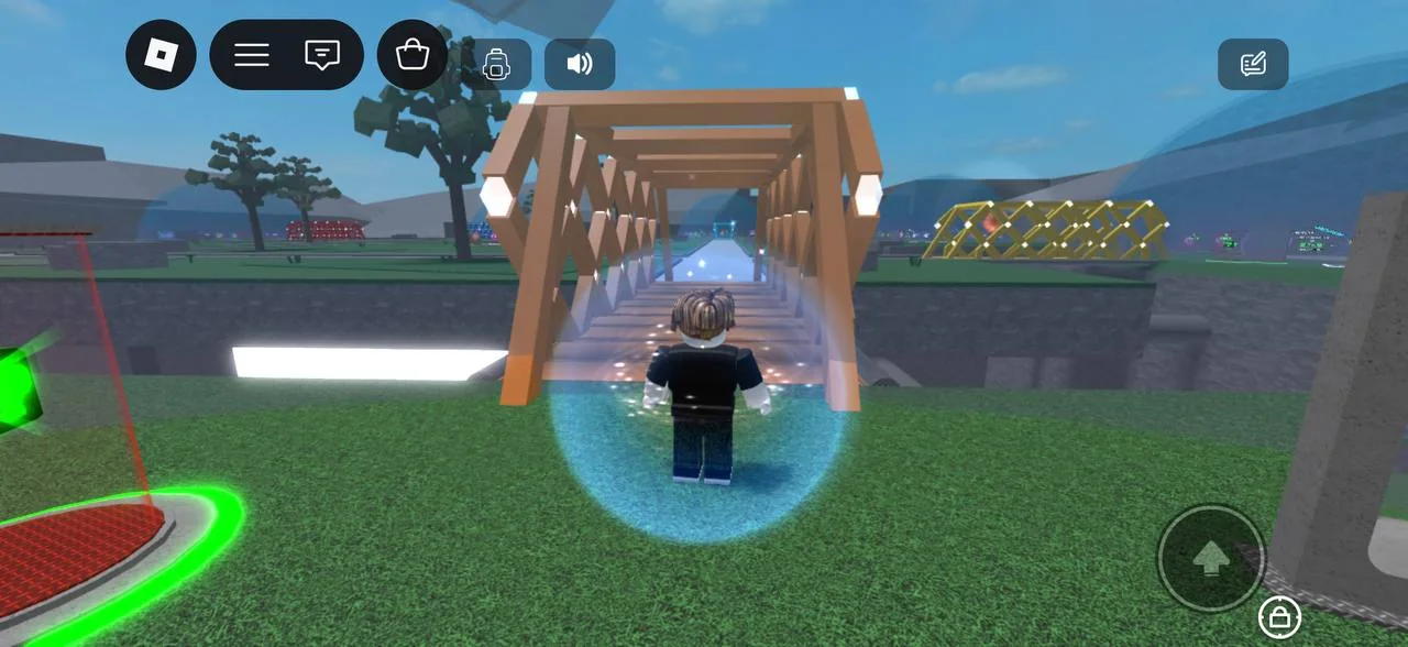 The second account cannot see our character in front of it near the bridge.