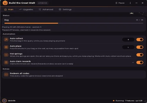 MonQer script interface for Build the Great Wall!