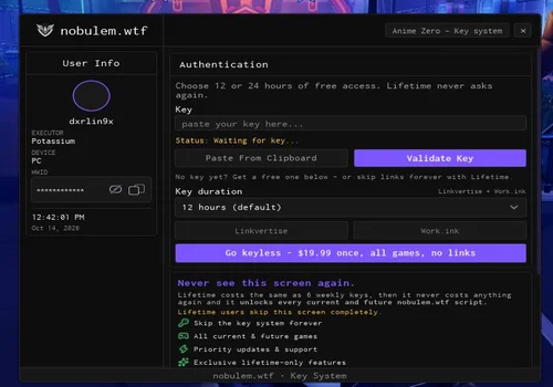 nobulem.wtf interface for Anime Zero