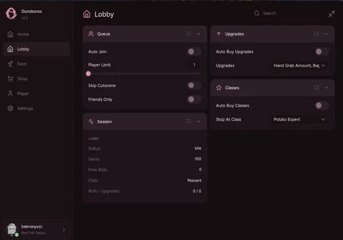 Ouroboros Hub interface for Peel The Potato